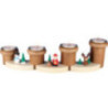 Tea Light Holder - & 8220 Santa Claus, Snowman and Moose& 8221  - 8 cm / 3.1 inch