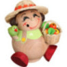 Smoker - Female Gardener - Ball Figure - 11 cm / 4 inch