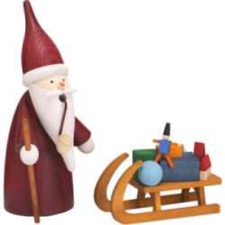 Räuchermännchen Weihnachtswichtel mit Schlitten - 16 cm