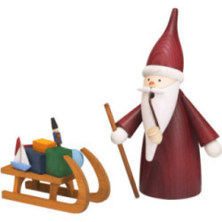 Räuchermännchen Weihnachtswichtel mit Schlitten - 16 cm