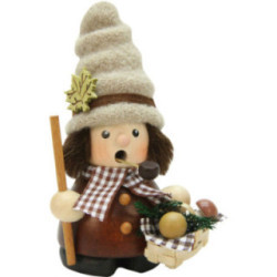 Räuchermännchen Pilzsammler natur - 12 cm
