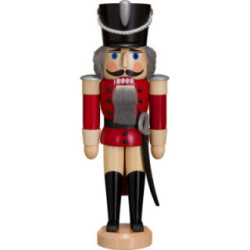 Nussknacker Husar lasiert rot - 28 cm