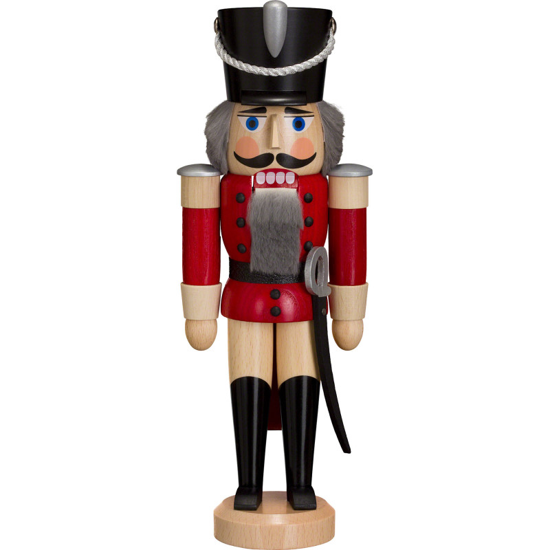 Nussknacker Husar lasiert rot - 28 cm
