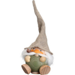 Räuchermännchen Waldzwerg moosgrün - Kugelräucherfigur - 18 cm