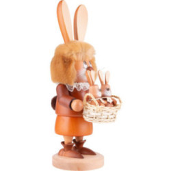 Smoker - Gnome Hare with Babies - 34,5 cm / 13.6 inch