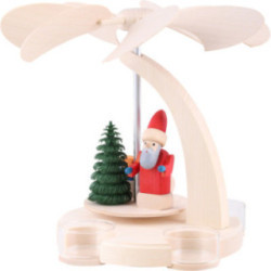1-Tier Pyramid - Santa with Sled - 18 cm / 7 inch