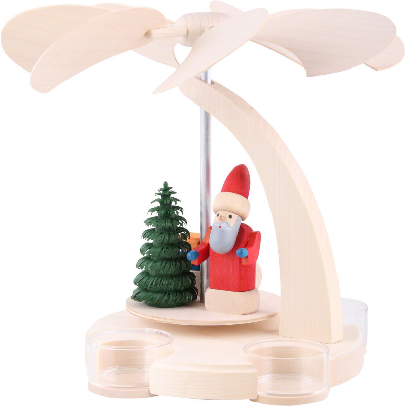 1-Tier Pyramid - Santa with Sled - 18 cm / 7 inch