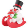 Räuchermännchen Cool-Men auf Schlitten, Doppelsitzer - Kugelräucherfigur - 12 cm