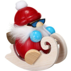Räuchermännchen Nikolaus fährt Schlitten - Kugelräucherfigur - 12 cm