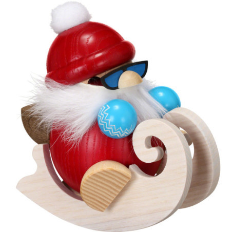 Smoker - Santa with Sleigh - Ball Figure - 12 cm / 4.7 inch