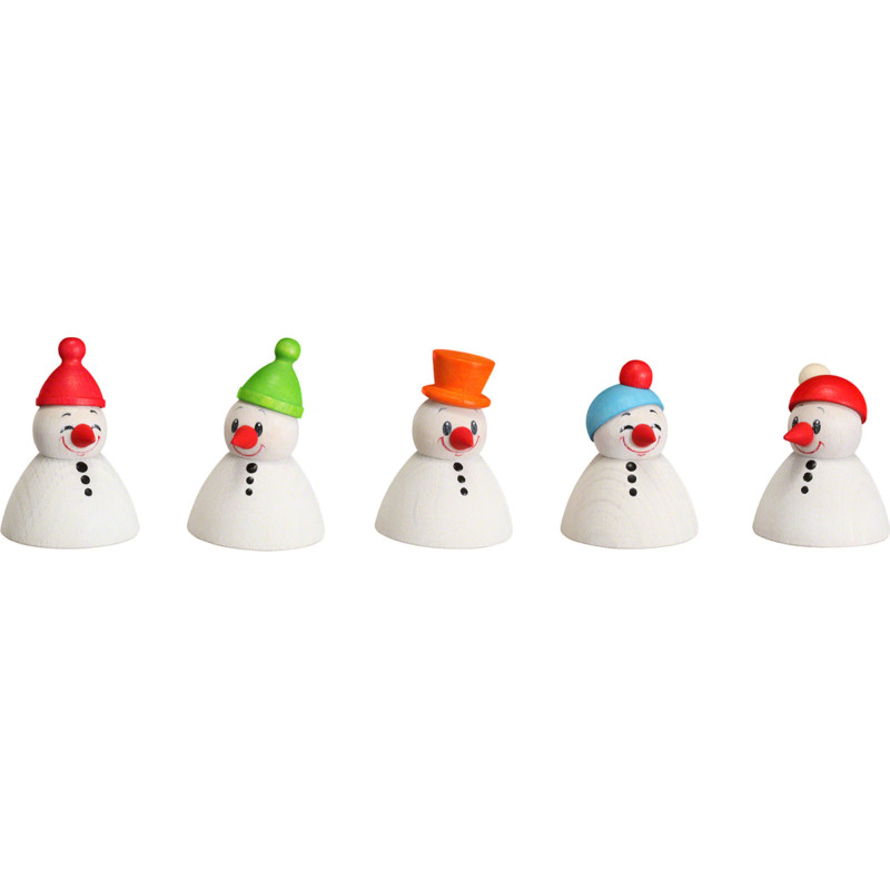 Snowman Teeter Junior, Set of 5 - 4 cm / 1.6 inch