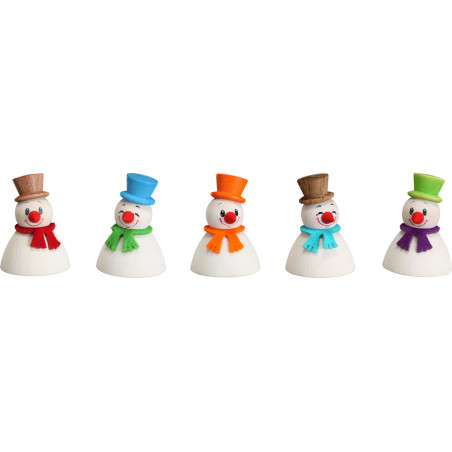 Snowman Teeter Classic, Set of 5 - 4 cm / 1.6 inch