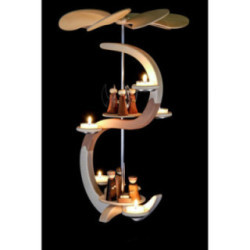 2-Tier Pyramid - S-Shape - Nativity and Angel - 46 cm / 18.1 inch