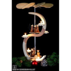 2-Tier Pyramid - S-Shape - Nativity and Angel - 46 cm / 18.1 inch