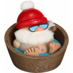 Smoker - Santa Claus Karl in the Pool - Ball Figure - 10 cm / 3.9 inch