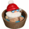 Smoker - Santa Claus Karl in the Pool - Ball Figure - 10 cm / 3.9 inch