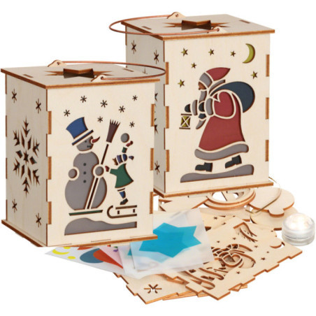 Bastelset Laterne mit Beleuchtung - 19 cm