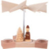 1-Tier Pyramid Hexagonum Santa with Sled Natural - 20 cm / 7.9 inch