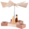 1-stöckige Pyramide Hexagonum Weihnachtsmann mit Schlitten natur - 20 cm