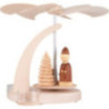 1-Tier Pyramid Santa with Sled Natural - 18 cm / 7.1 inch