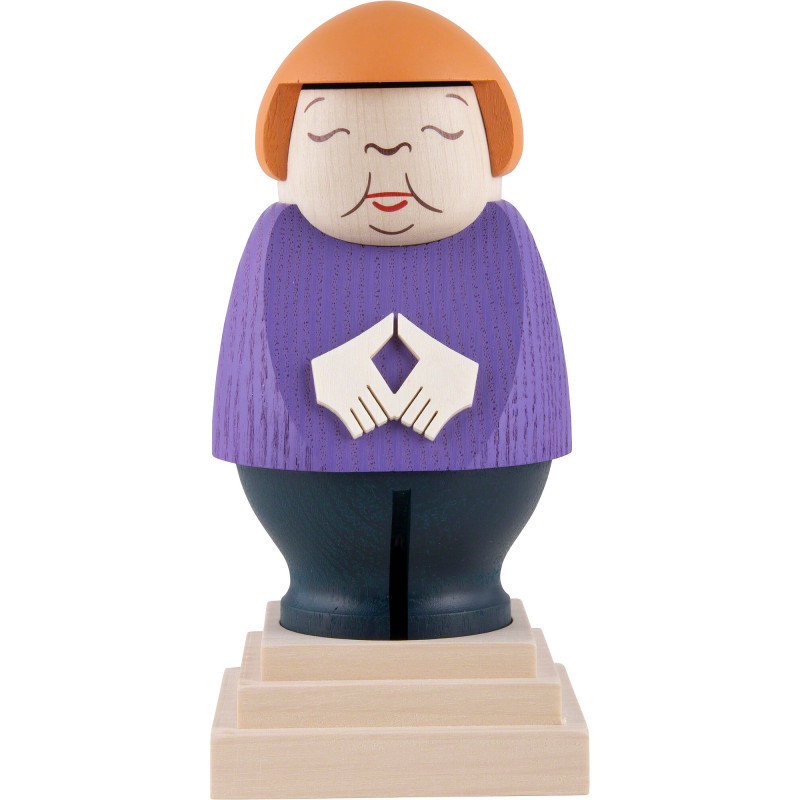 Räuchermännchen Bundeskanzlerin Angela Merkel mit lila Blazer - 14 cm
