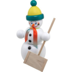 Räuchermännchen Schneemann Schneeschipper - 16 cm