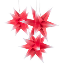 Marienberger Moravian Star Set of Three - Red-White - incl. Lighting - 17 cm / 6.7 inch