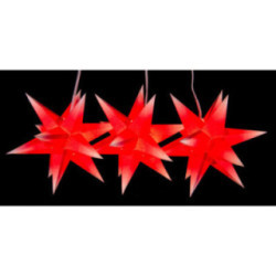 Marienberger Moravian Star Set of Three - Red-White - incl. Lighting - 17 cm / 6.7 inch