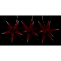 Marienberger Adventsstern 3er-Set rot-weiß inkl. Beleuchtung - 17 cm