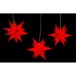 Marienberger Moravian Star Set of Three Red incl. Lighting - 17 cm / 6.7 inch