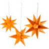 Marienberger Adventsstern 3er-Set orange inkl. Beleuchtung - 17 cm