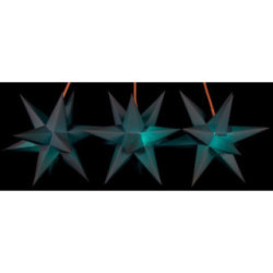 Marienberger Adventsstern 3er-Set blau inkl. Beleuchtung - 17 cm