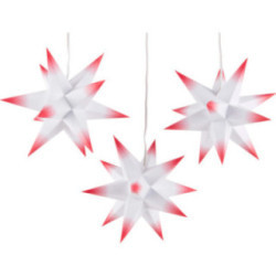 Marienberger Moravian Star Set of Three - White-Red - incl. Lighting - 17 cm / 6.7 inch
