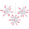 Marienberger Moravian Star Set of Three - White-Red - incl. Lighting - 17 cm / 6.7 inch