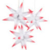 Marienberger Adventsstern 3er-Set weiß-rot inkl. Beleuchtung - 17 cm