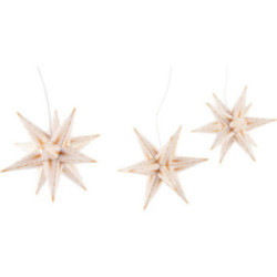 Marienberger Moravian Star Set of Three White with Golden Lines incl. Lighting - 17 cm / 6.7 inch
