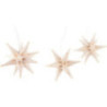 Marienberger Moravian Star Set of Three White with Golden Lines incl. Lighting - 17 cm / 6.7 inch