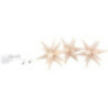 Marienberger Moravian Star Set of Three White with Golden Lines incl. Lighting - 17 cm / 6.7 inch