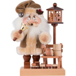 Räuchermännchen Wichtel Weihnachtsmann mit Bank - 28,5 cm