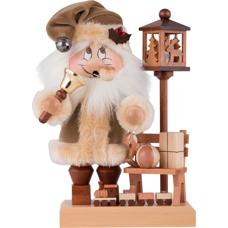 Smoker - Gnome Santa on a Bench - 28,5 cm / 11 inch