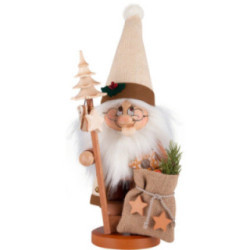 Räuchermännchen Wichtel Weihnachtsmann mit Stab - 39 cm