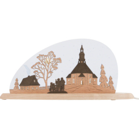 Motive Light "Church of Seiffen" - 47x22 cm / 18.5x8.7 inch