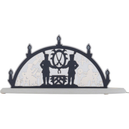 Motivleuchte "Schwibbogen Erzgebirge" blau - 47x24 cm