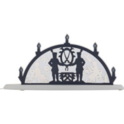 Motivleuchte "Schwibbogen Erzgebirge" blau - 47x24 cm