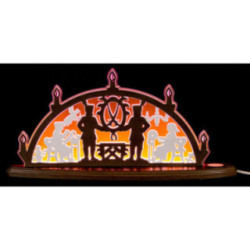 Motive Light "Candle Arch - Ore Mountains" Red - 47x24 cm / 18.5x9.4 inch