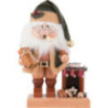 Räuchermännchen Wichtel Weihnachtsmann am Kamin - 28,5 cm