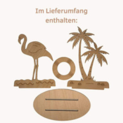 Handicraft Set - Flamingo with Palm Tree - 17,5 cm / 6.9 inch