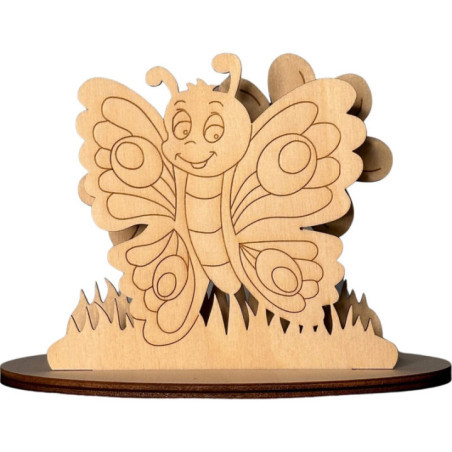 Handicraft Set - Butterfly with Flower - 11 cm / 4.3 inch