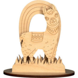 Bastelset Lama mit Regenbogen - 16,5 cm
