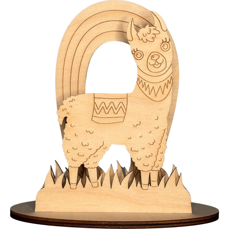 Bastelset Lama mit Regenbogen - 16,5 cm